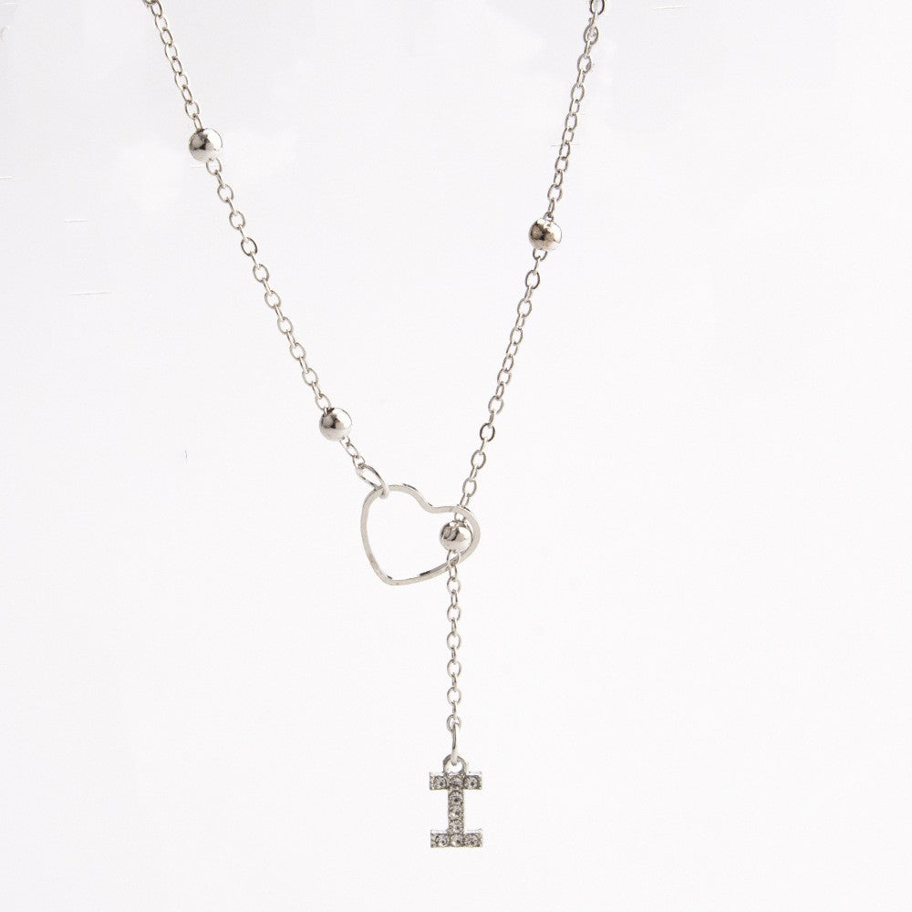 Heart & Initial Drop Necklace
