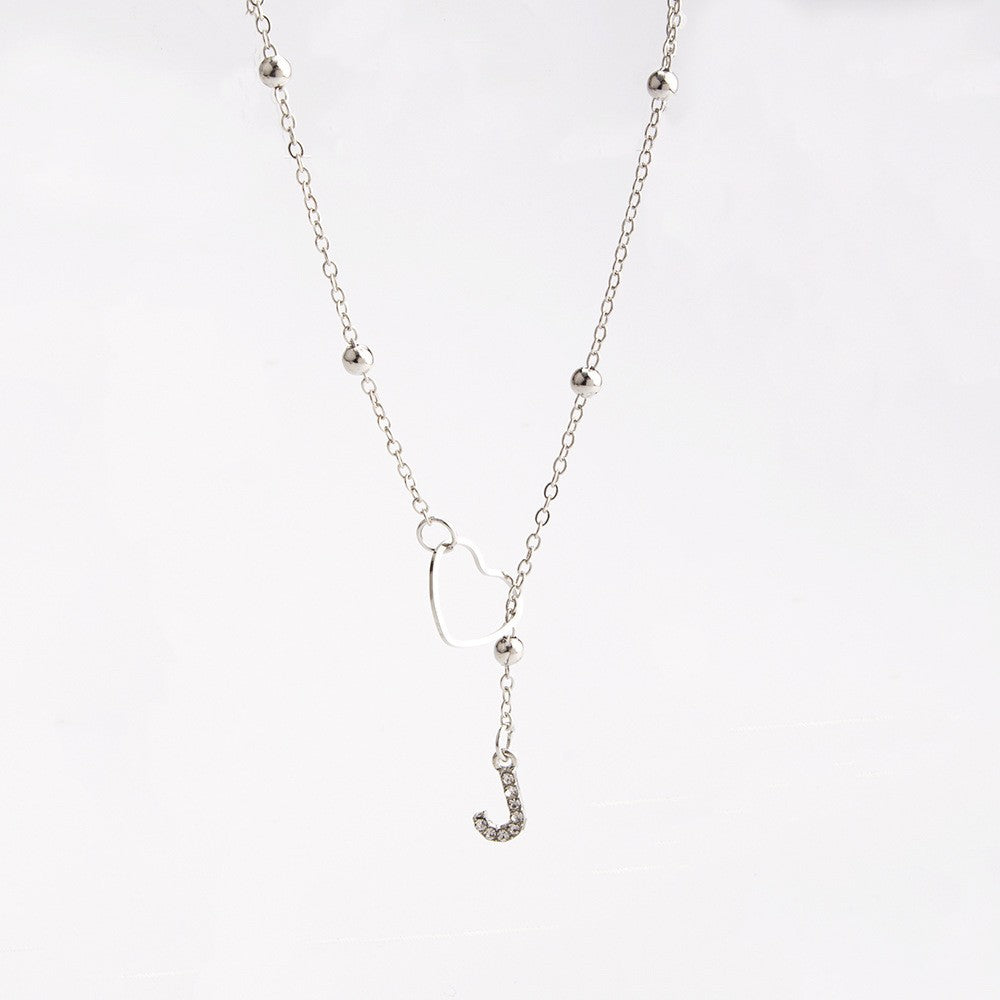 Heart & Initial Drop Necklace