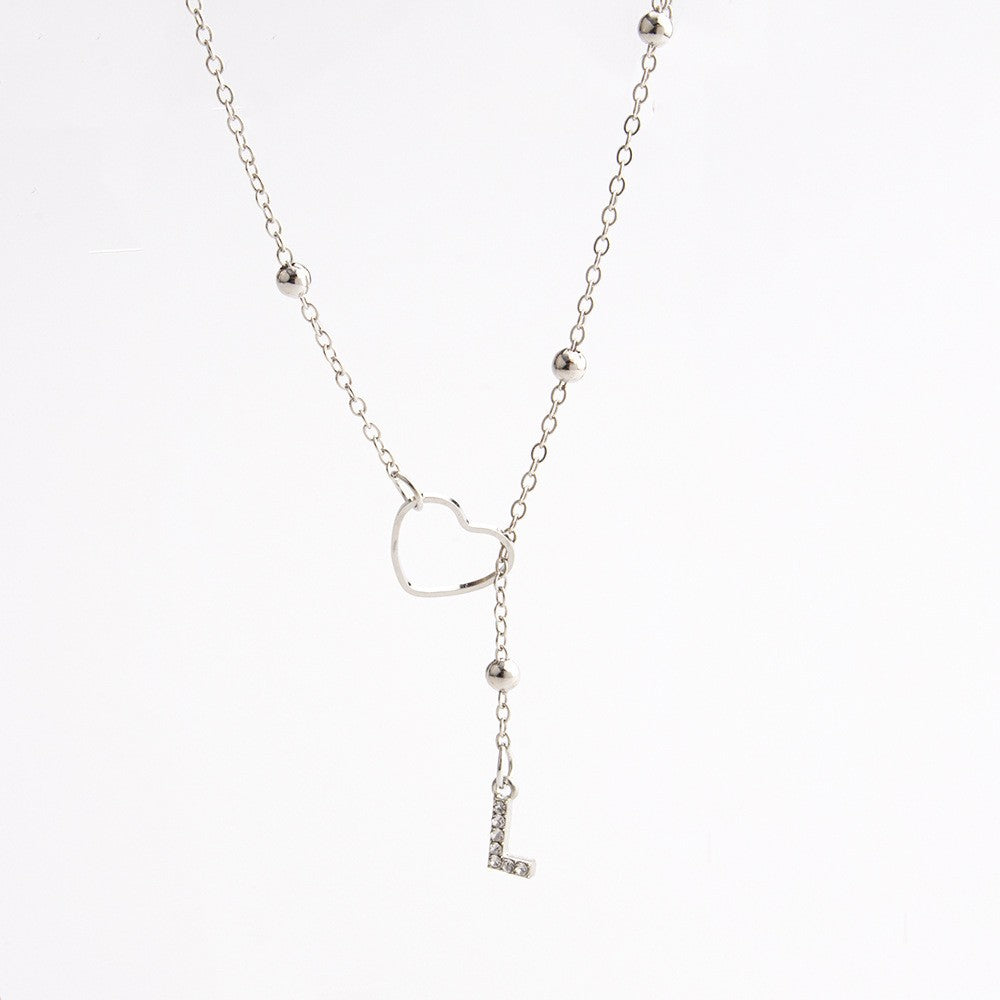 Heart & Initial Drop Necklace