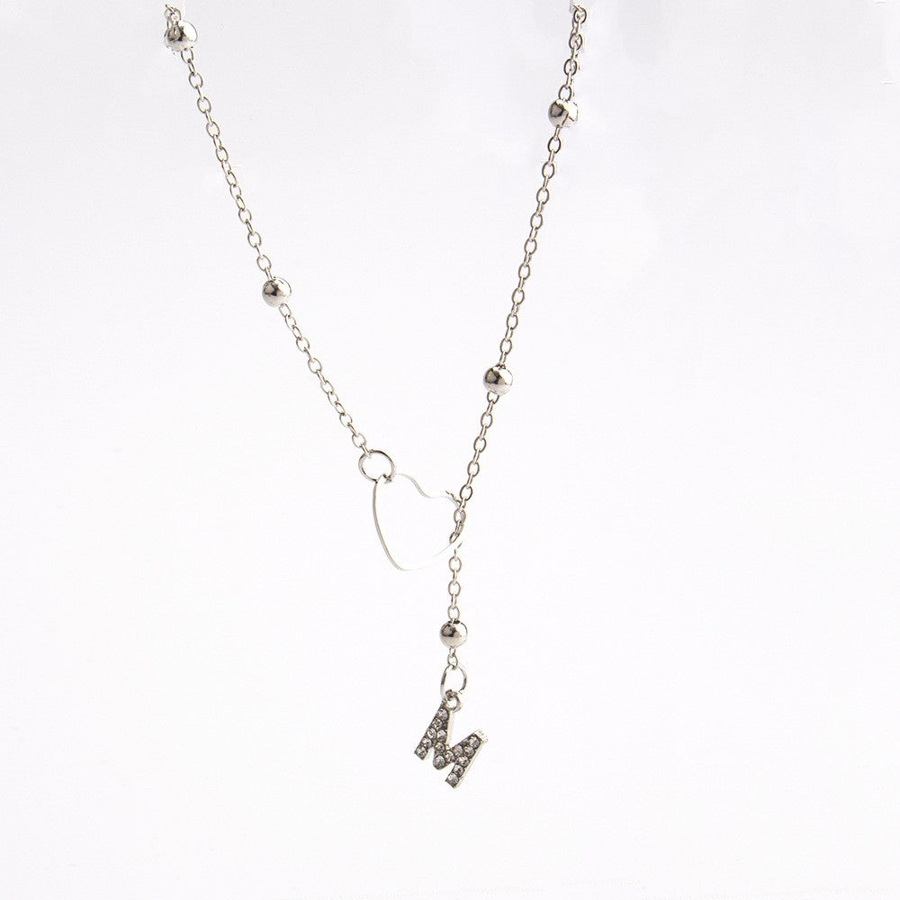 Heart & Initial Drop Necklace