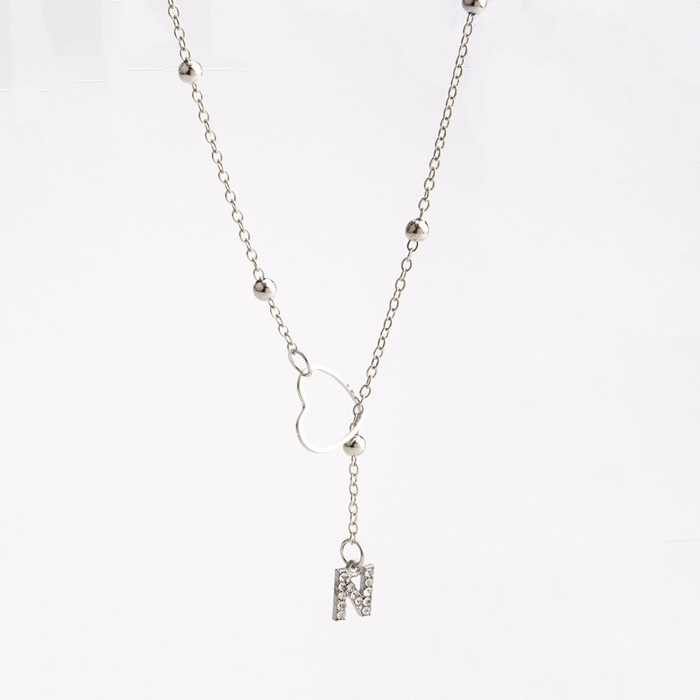 Heart & Initial Drop Necklace