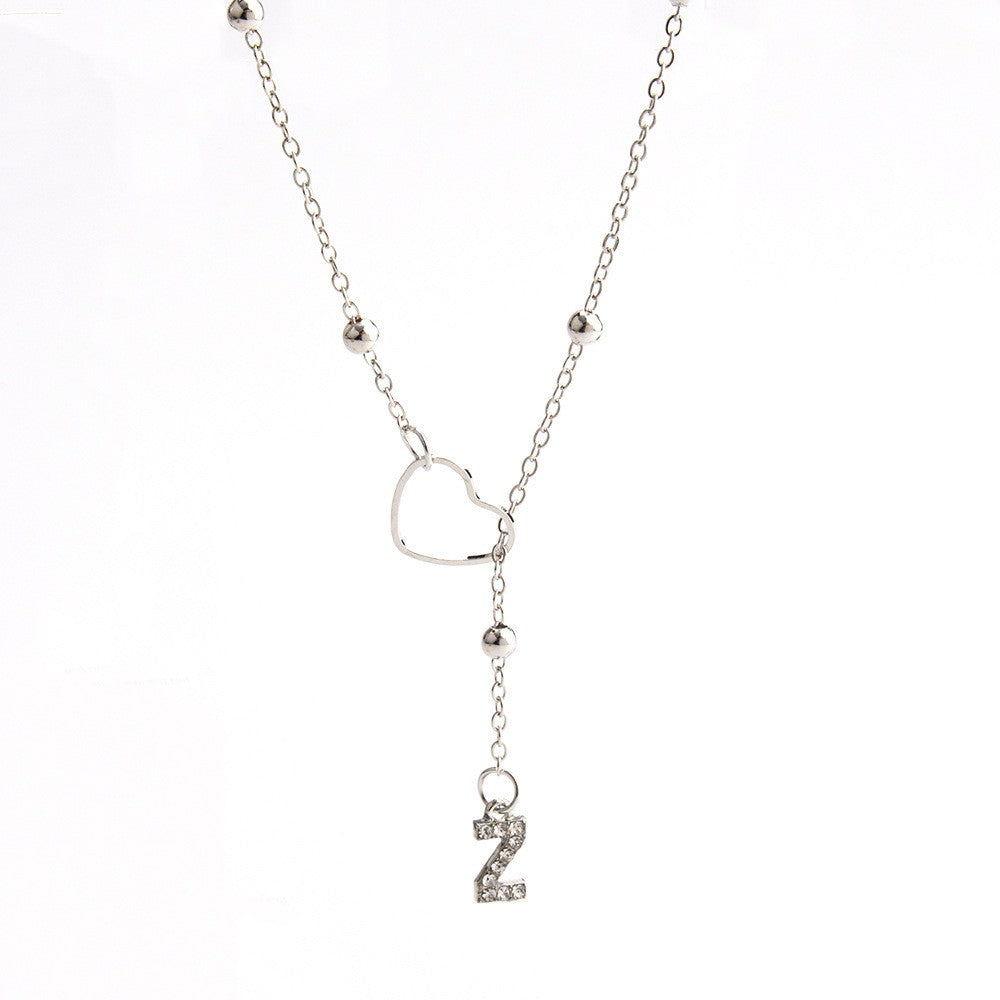 Heart & Initial Drop Necklace