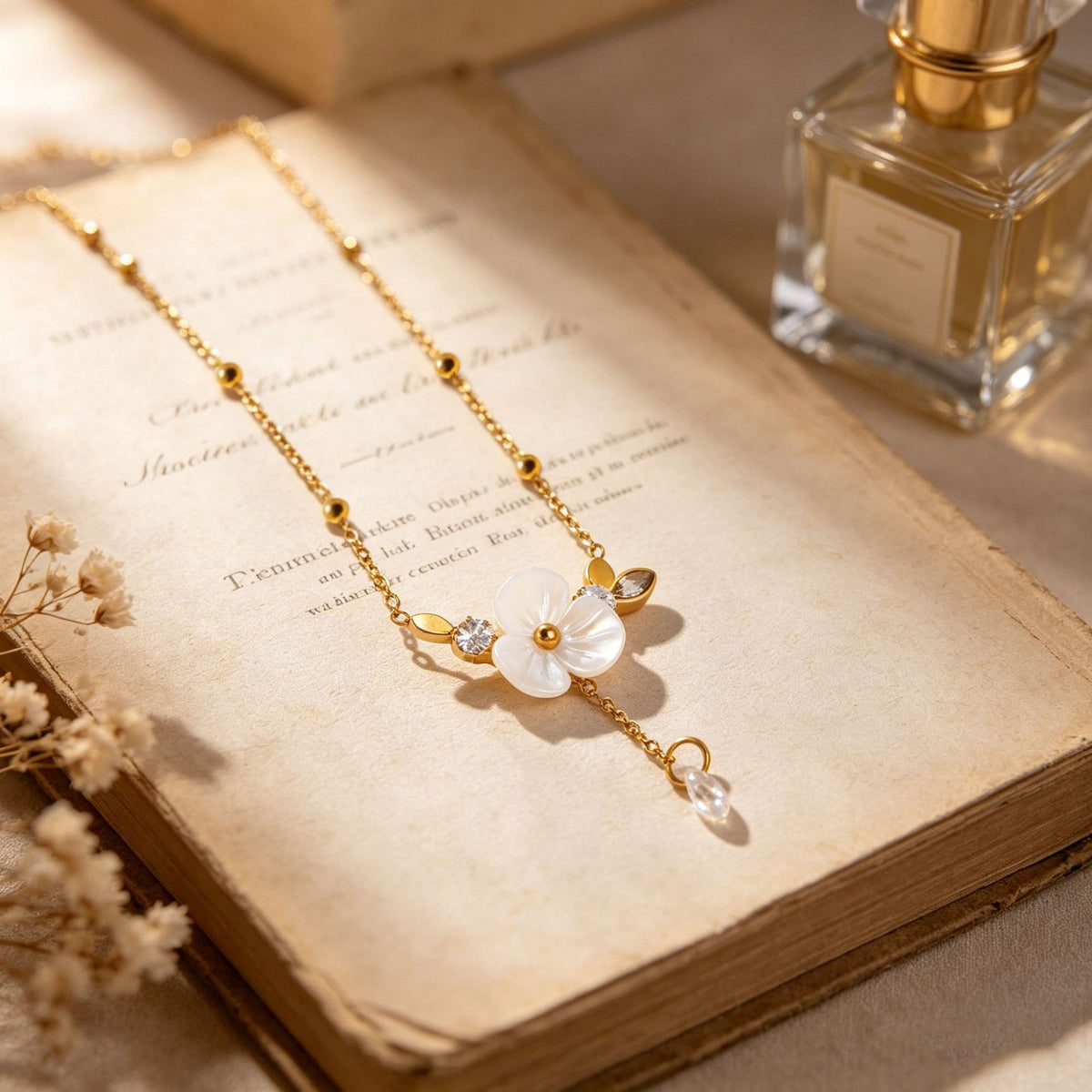 Camellia Flower Necklace Set