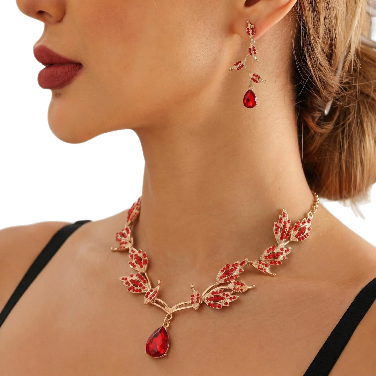 Green Leaf Jewelry Set