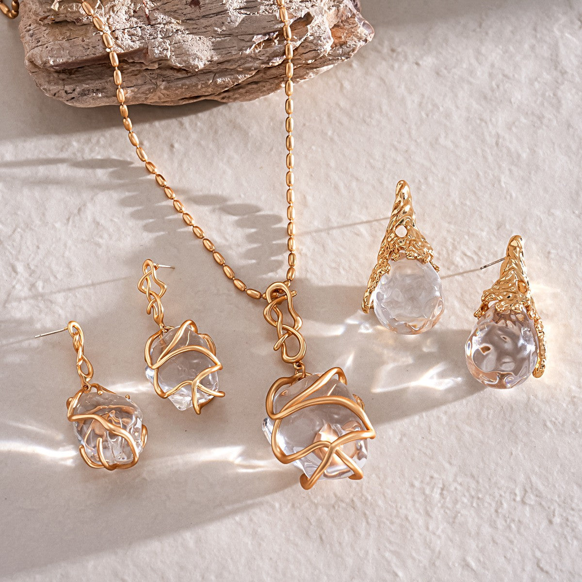 Wire Wrapped Crystal Pendant Necklace