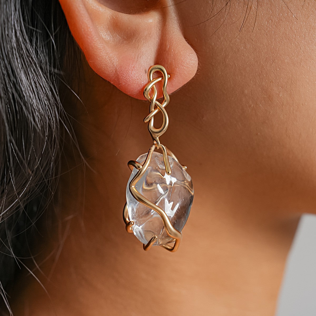 Wire Wrapped Crystal Pendant Necklace
