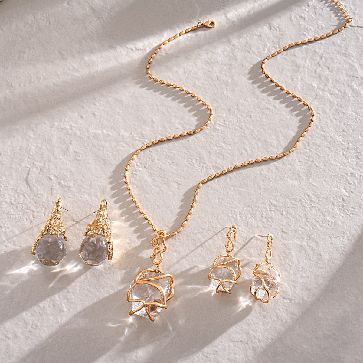 Wire Wrapped Crystal Pendant Necklace