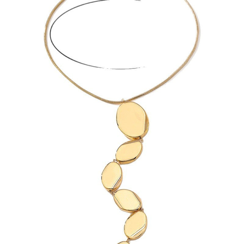 Black Oval Cascade Necklace