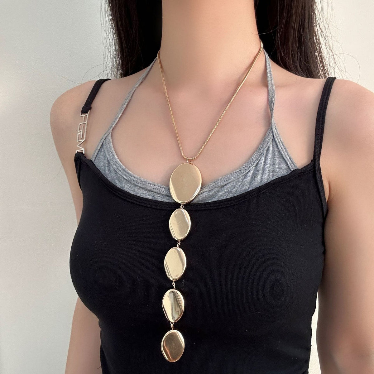 Smooth Oval Link Necklace & Earring Set