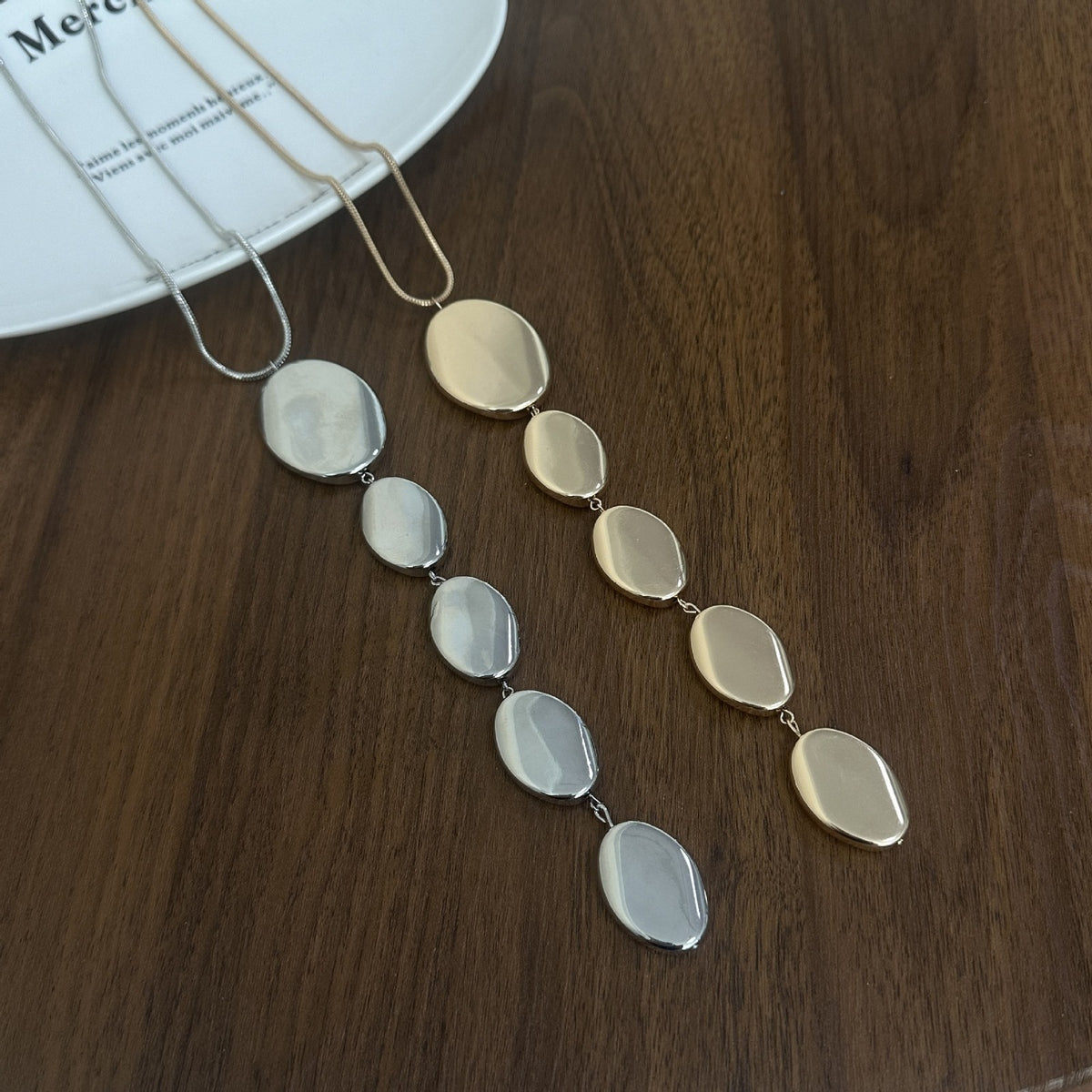 Smooth Oval Link Necklace & Earring Set
