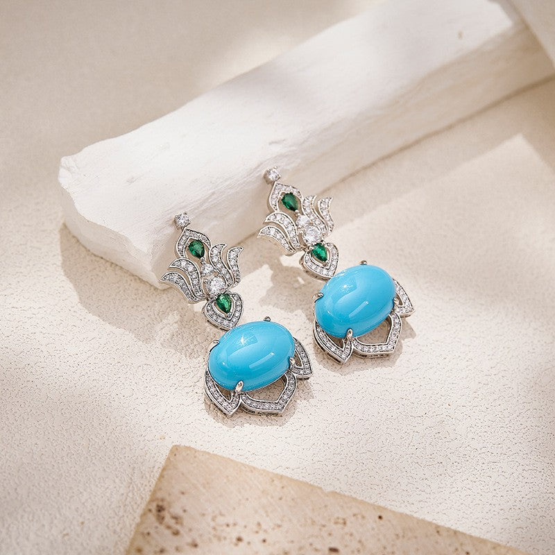 Ornate Turquoise Drop Earrings