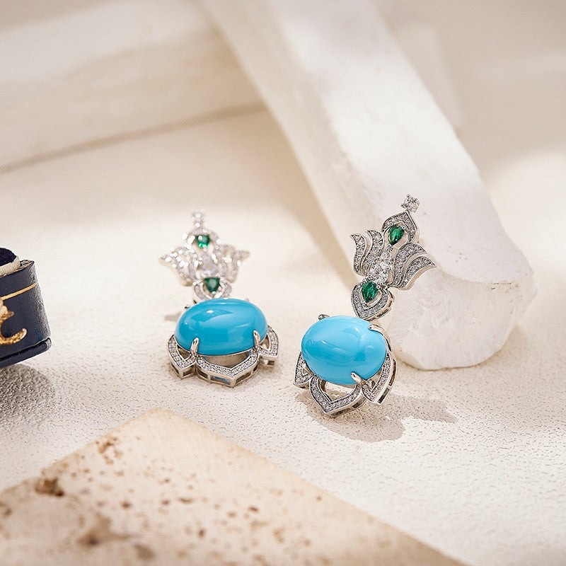Ornate Turquoise Drop Earrings