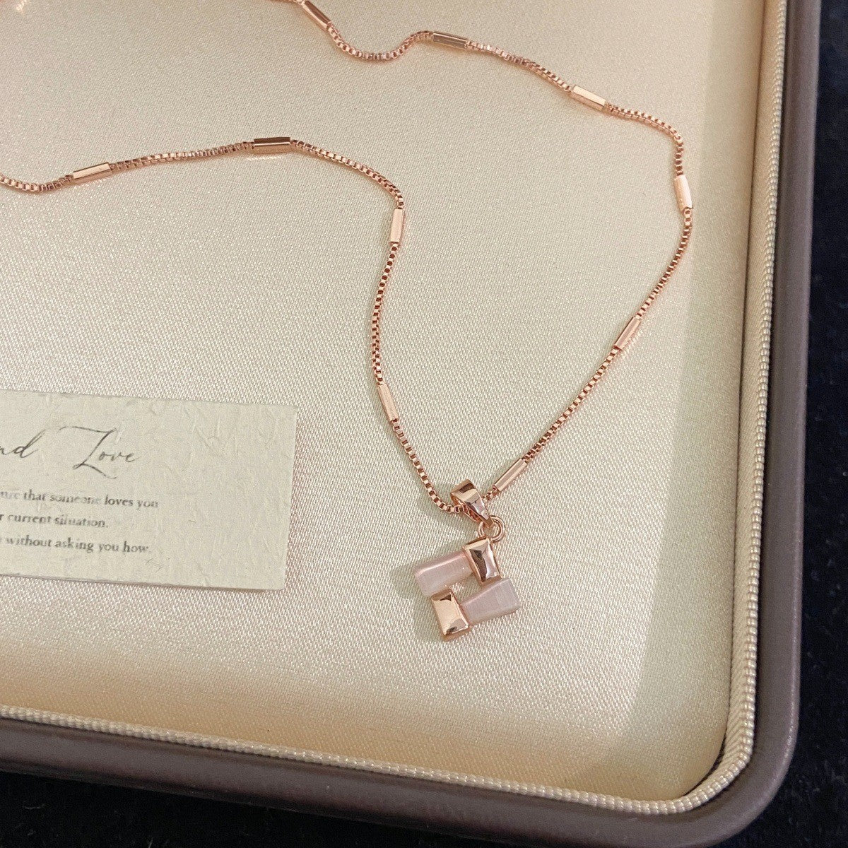 Rose Gold Square Cat's Eye Jewelry Set