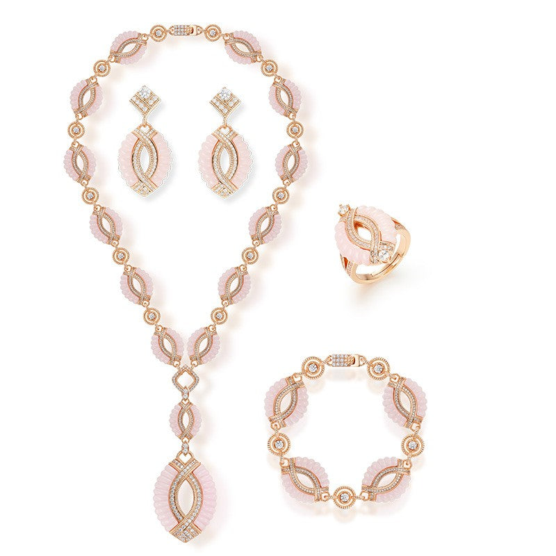 Ribbed Oval Jewelry Set