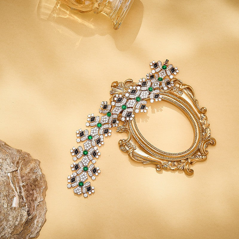 Geometric Crystal Cuff Bracelet