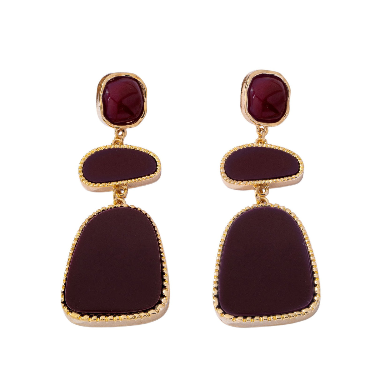 Amber Marbled Tiered Drop Earrings