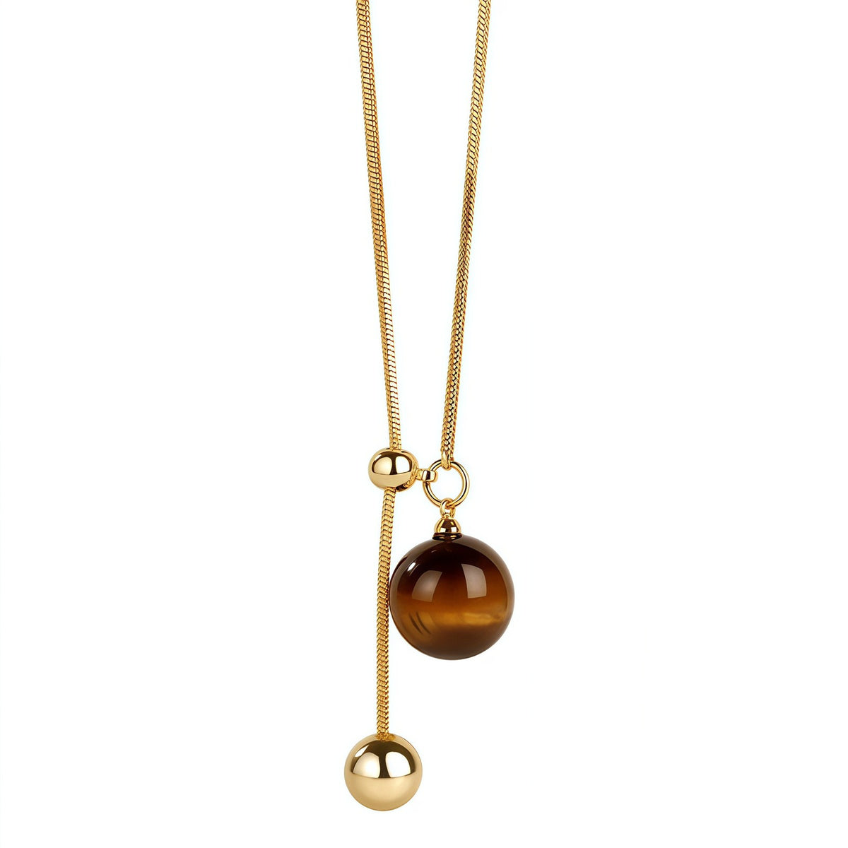 Tiger Eye Lariat Necklace