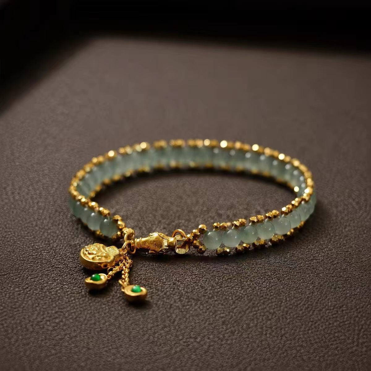 Jade Bead Charm Bracelet