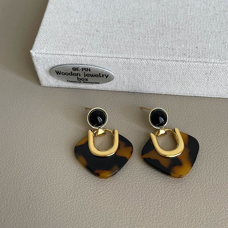 Tortoiseshell Guitar Pick Necklace & Earring Set