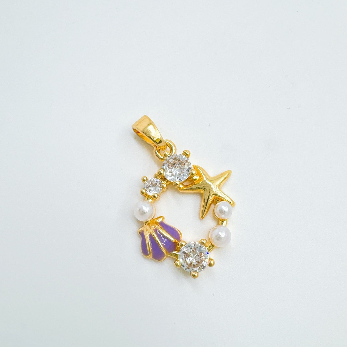 Starfish Circle Pendant Necklace