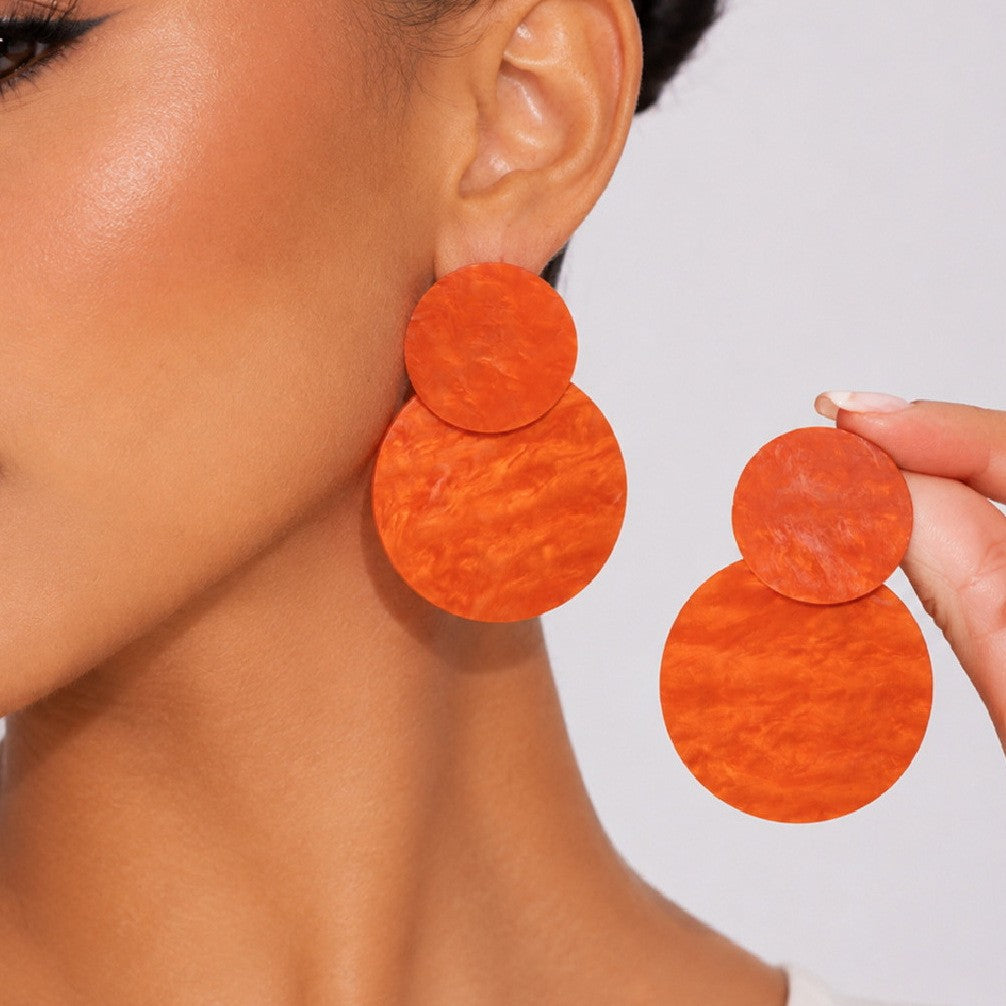 Swirl Texture Double Disc Earrings