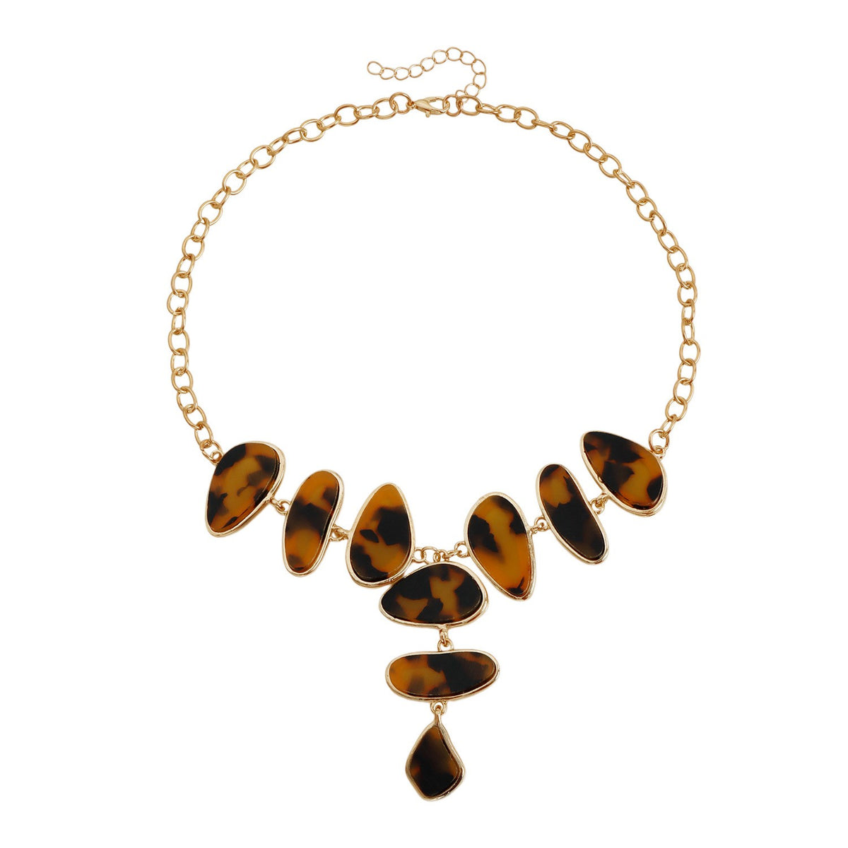 Tortoise Shell Cascade Necklace & Earring Set