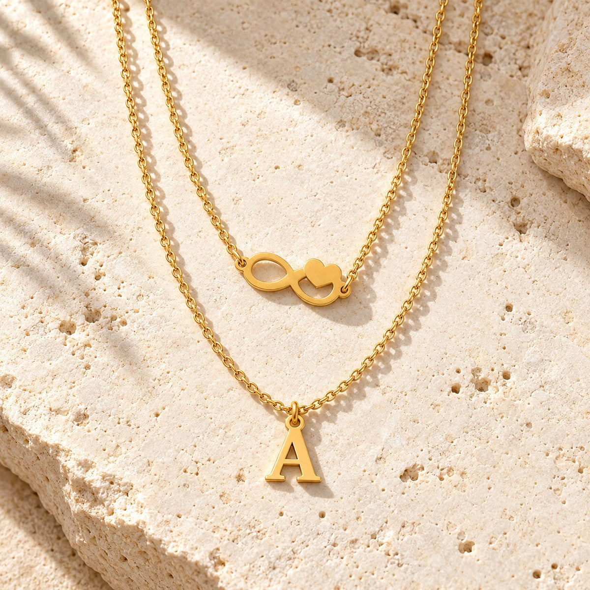 Infinity & Initial Layered Necklace
