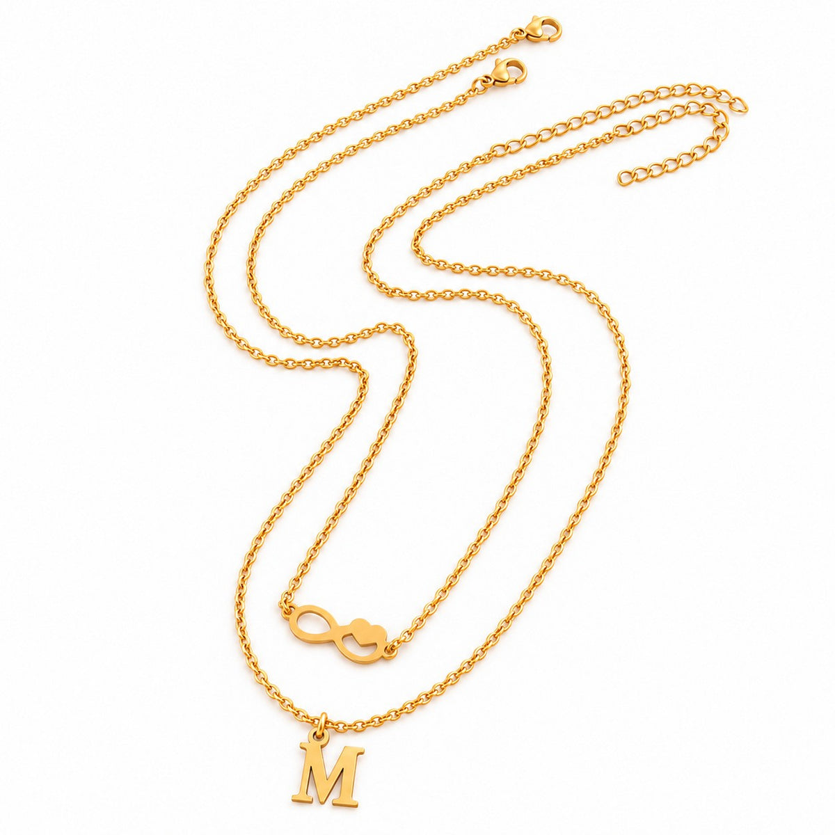 Infinity & Initial Layered Necklace
