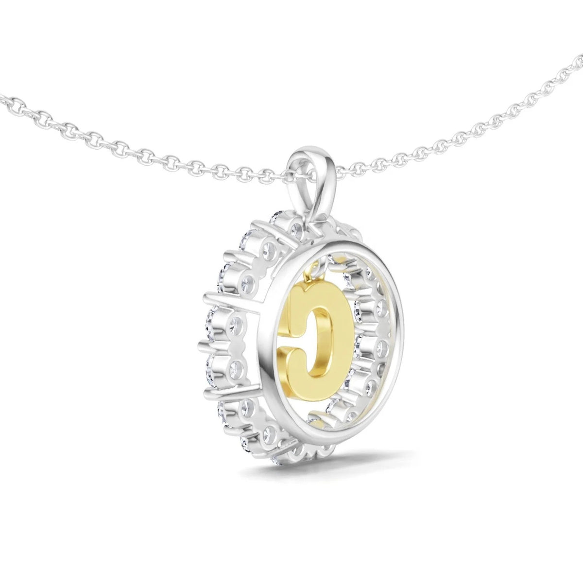 Crystal Halo Initial C Necklace