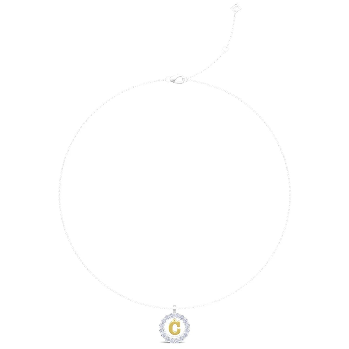 Crystal Halo Initial C Necklace