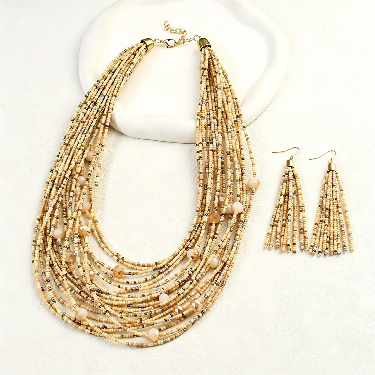 Turquoise Multi-Strand Bead Jewelry Set