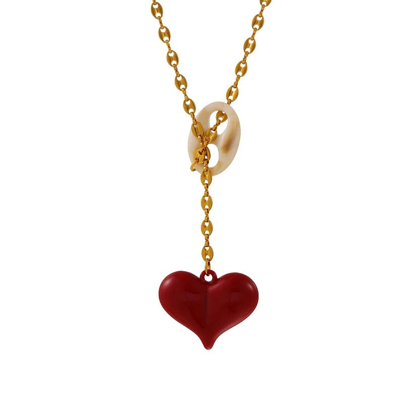 Layered Resin Heart Necklace