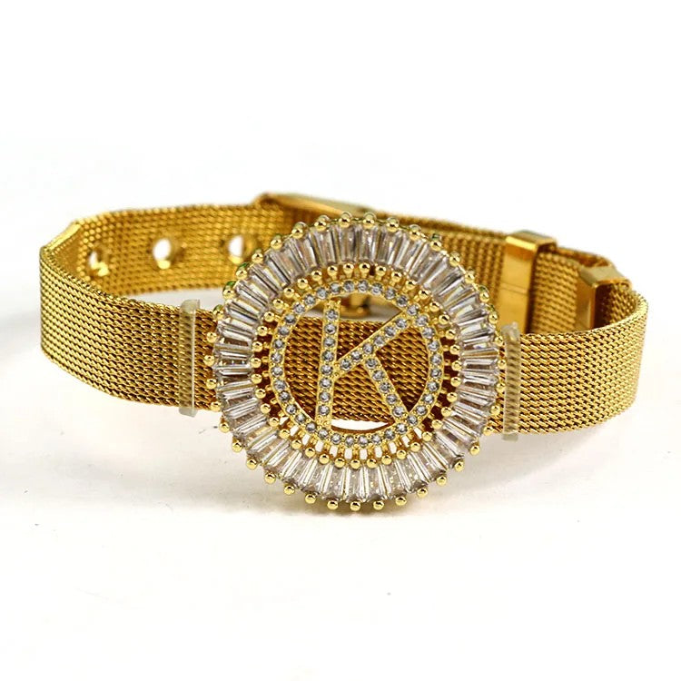 Crystal Initial Statement Bracelet
