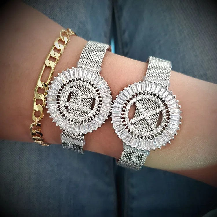 Crystal Initial Statement Bracelet