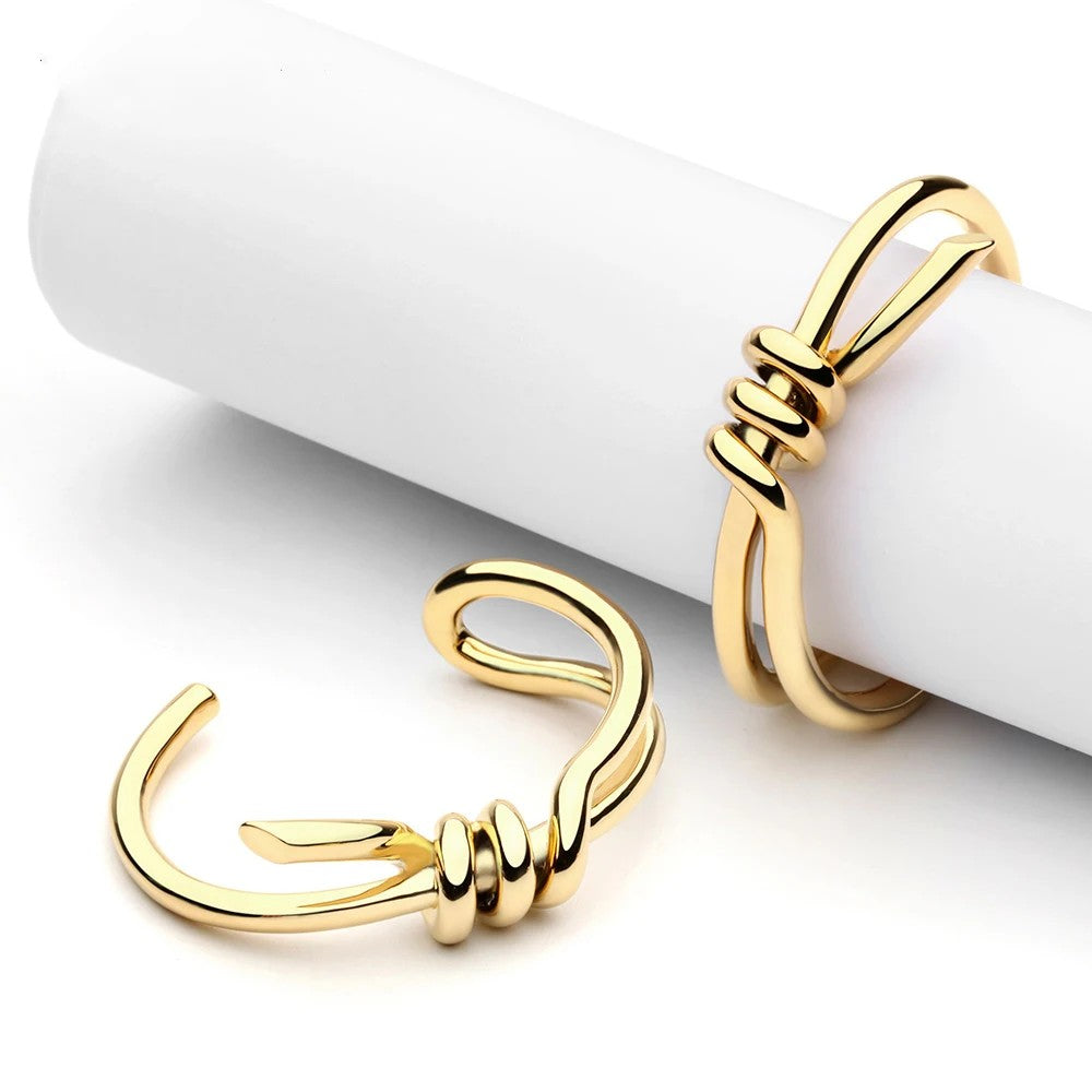 Double Loop Knot Cuff Bracelet