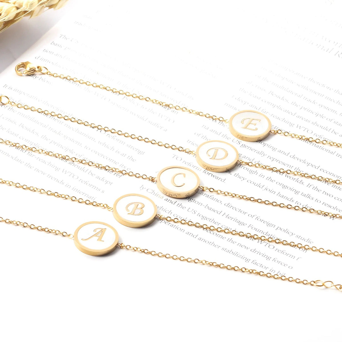 Iridescent Initial Disc Bracelet