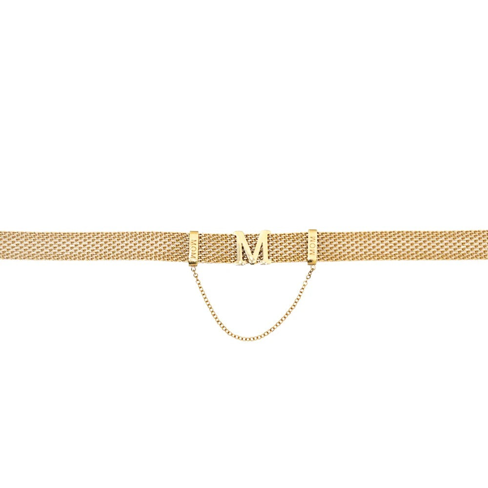 Initial Mesh Choker Necklace