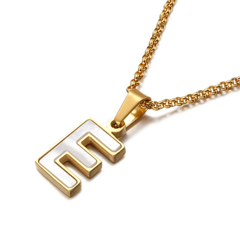 Enamel Initial Letter Necklace