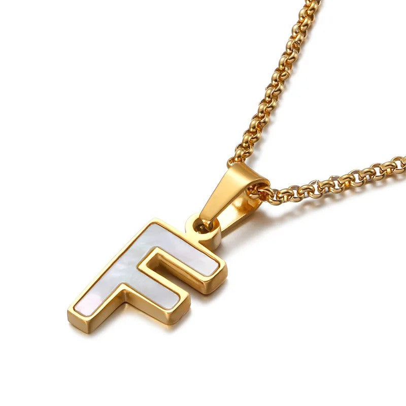 Enamel Initial Letter Necklace