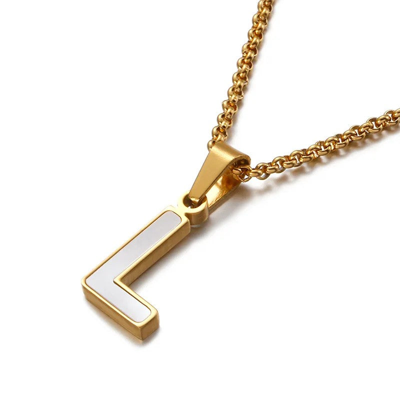 Enamel Initial Letter Necklace