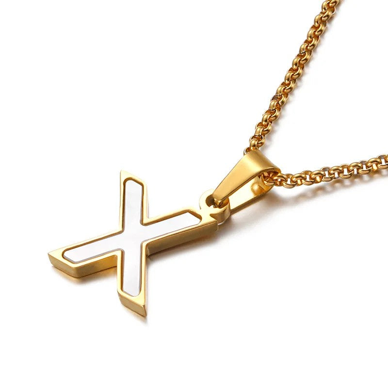 Enamel Initial Letter Necklace