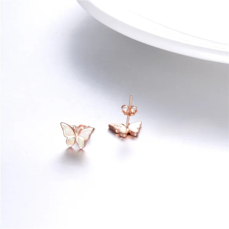 Rabbit Heart Opal Stud Earrings