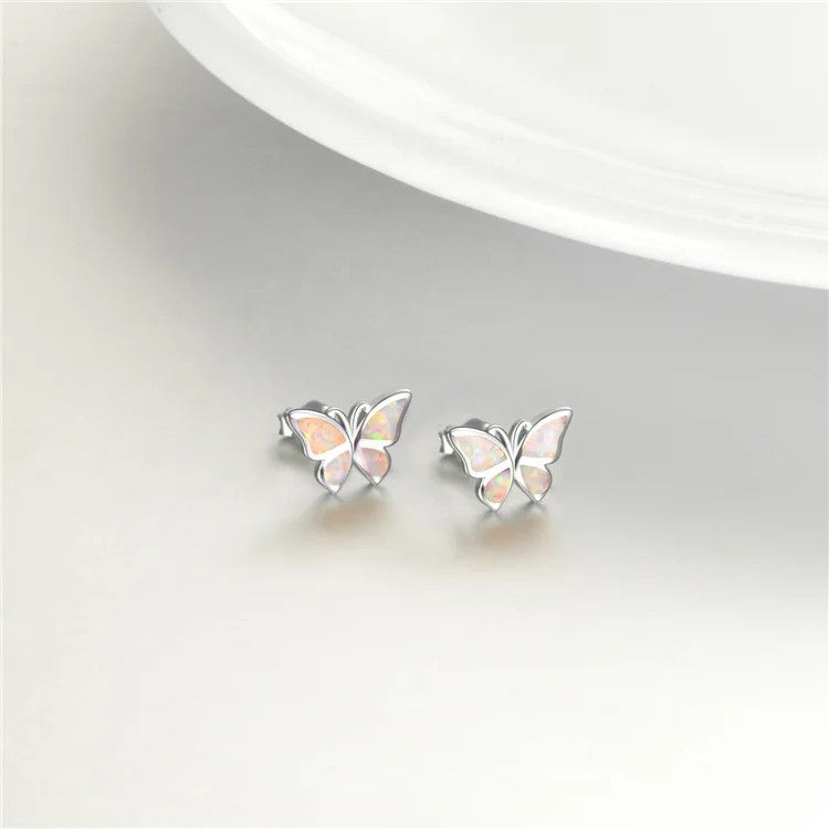 Rabbit Heart Opal Stud Earrings