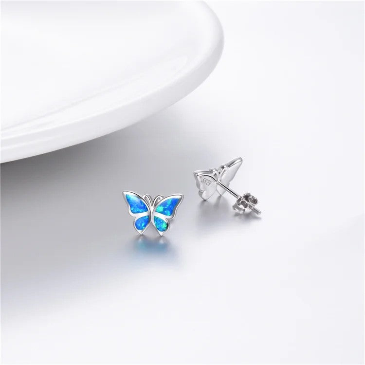 Rabbit Heart Opal Stud Earrings