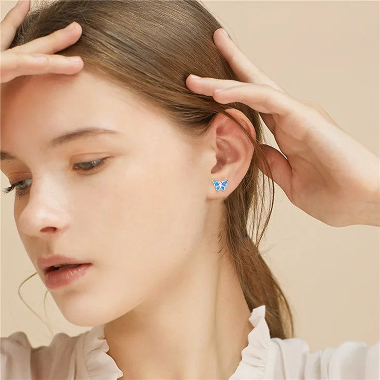 Rabbit Heart Opal Stud Earrings