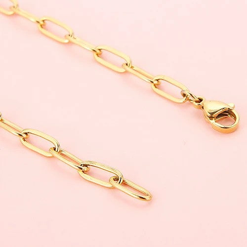 Initial Letter Box Chain Necklace
