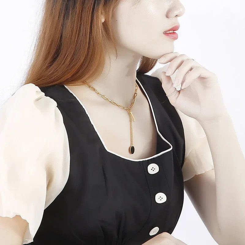 Initial Letter Box Chain Necklace