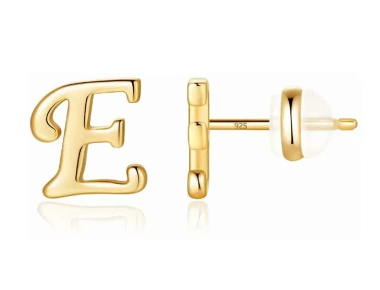 Gold Letter D Stud Earring