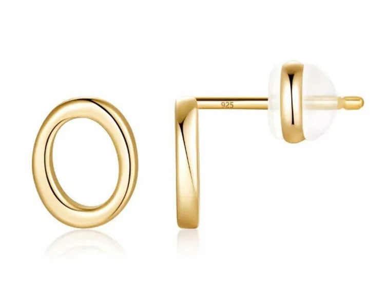 Gold Letter D Stud Earring