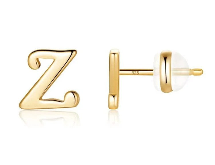 Gold Letter D Stud Earring